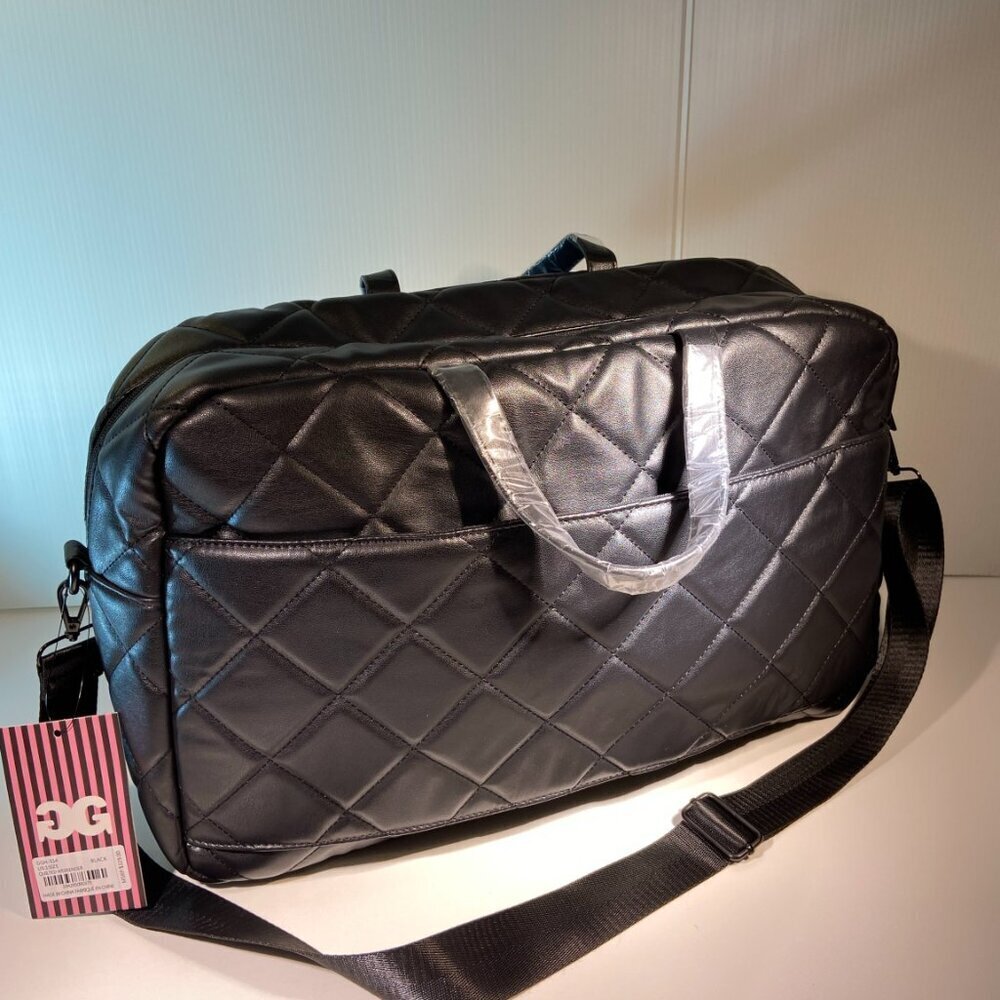 Gilda Paris Quilted Weekender Duffel Bag – Black – NWT - Picture 2 of 9